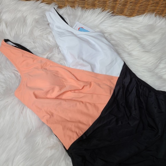 Color block one-pice swimsuit Sz M - Picture 6 of 13